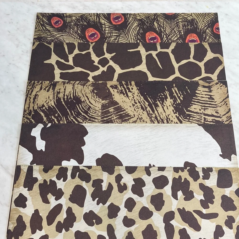 Tan Orange Animal Print 12x12 Scrapbook Paper 15 Sheets